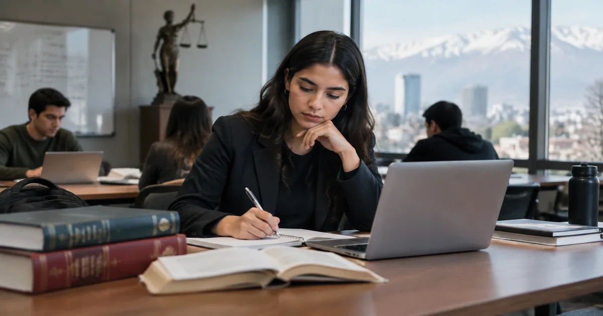 Estudiante tomando apuntes durante una clase de diplomado