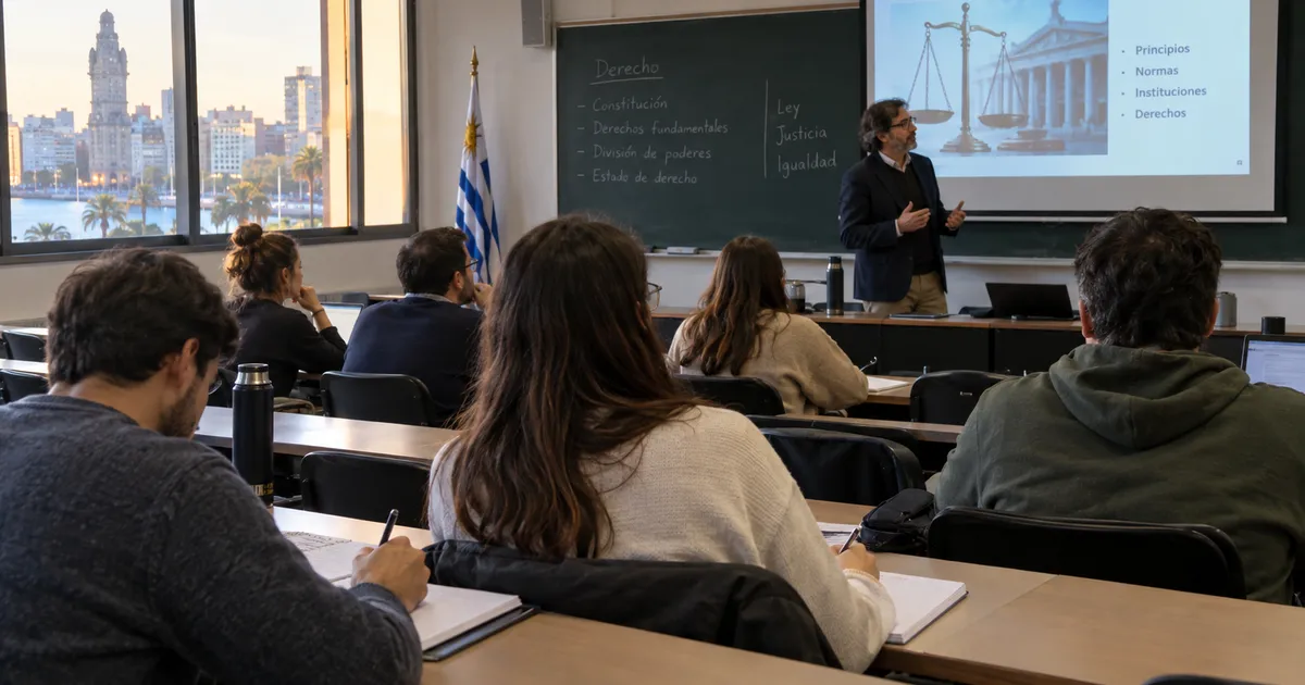 Curso derecho de familia y sucesiones Uruguay, aula universitaria en Montevideo