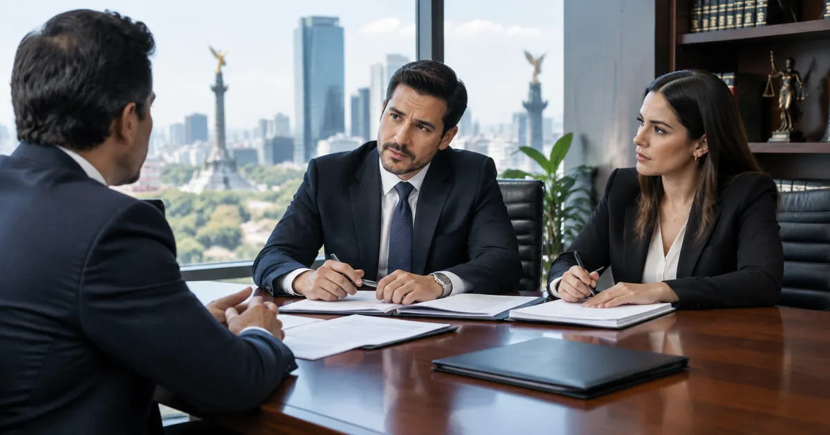 Cómo elegir despacho jurídico en México, reunión de cliente con firma de abogados