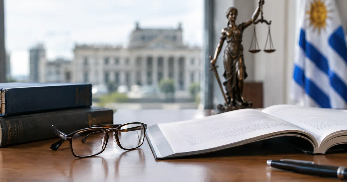 Sentencia de la Suprema Corte de Justicia de Uruguay sobre un escritorio