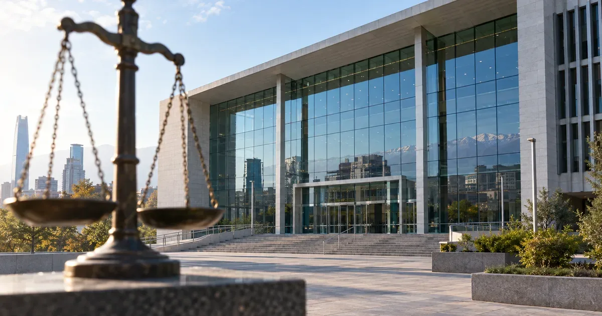 Balanza de la justicia sobre un escritorio con códigos