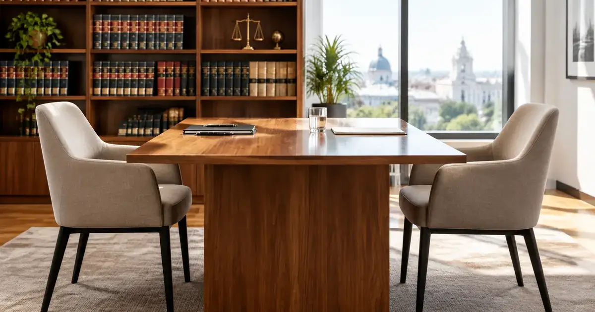 Foto editorial: entrevista de trabajo en un despacho de abogados