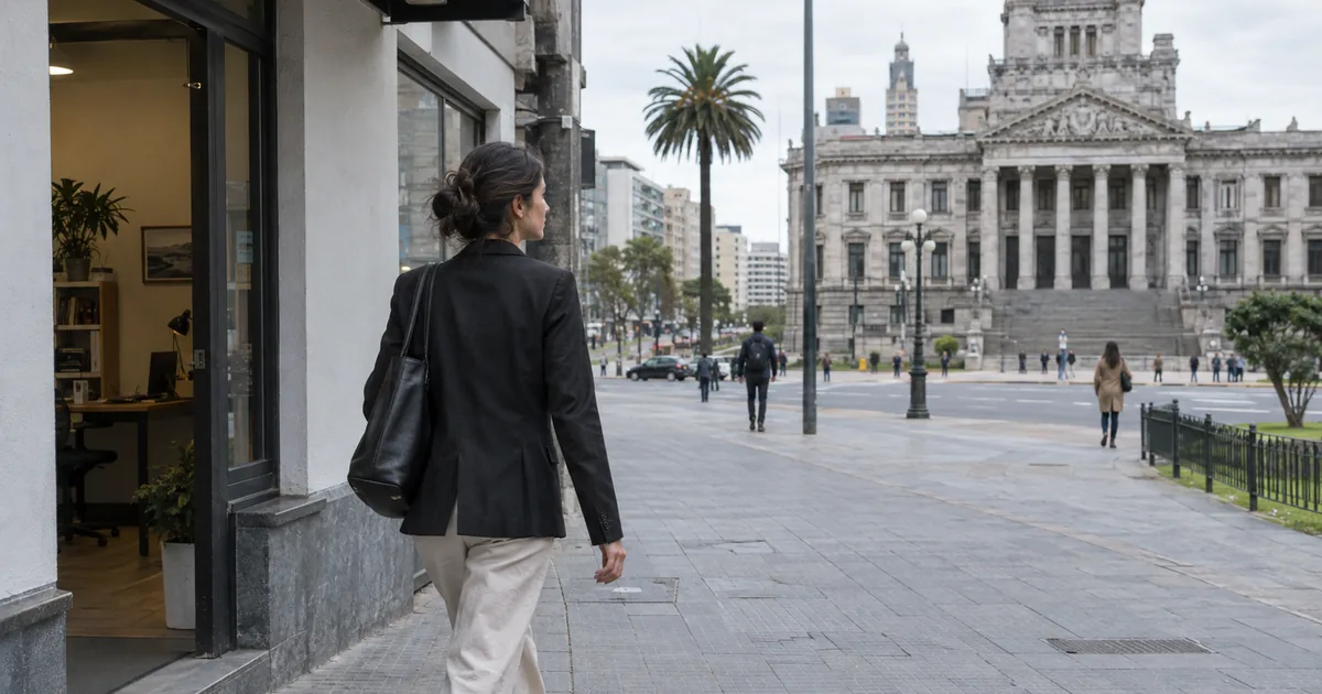 Imagen generada con IA: profesional ordenando documentos en un escritorio nuevo