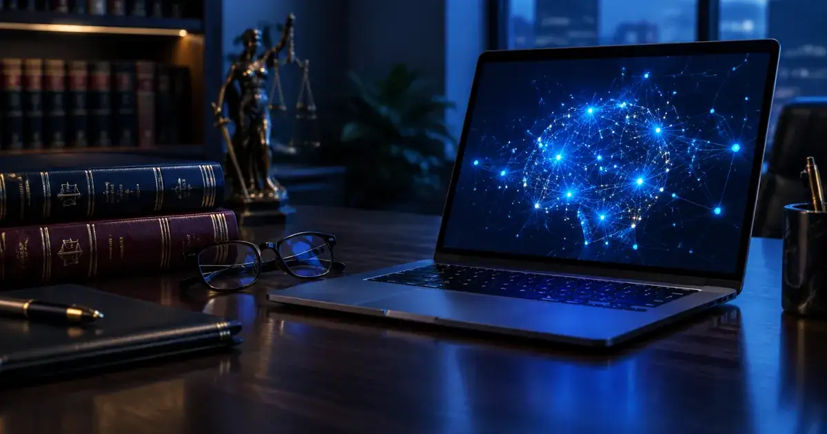 AI-generated image: laptop showing a network diagram of client relationships