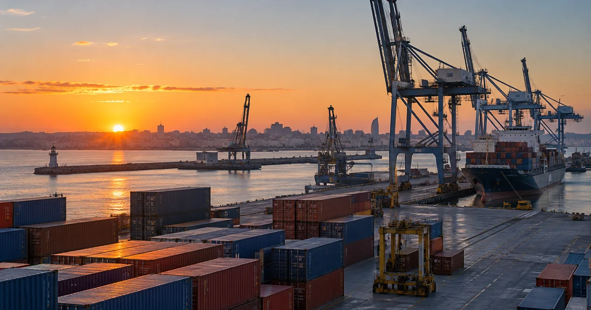 Contenedores en el puerto de Montevideo
