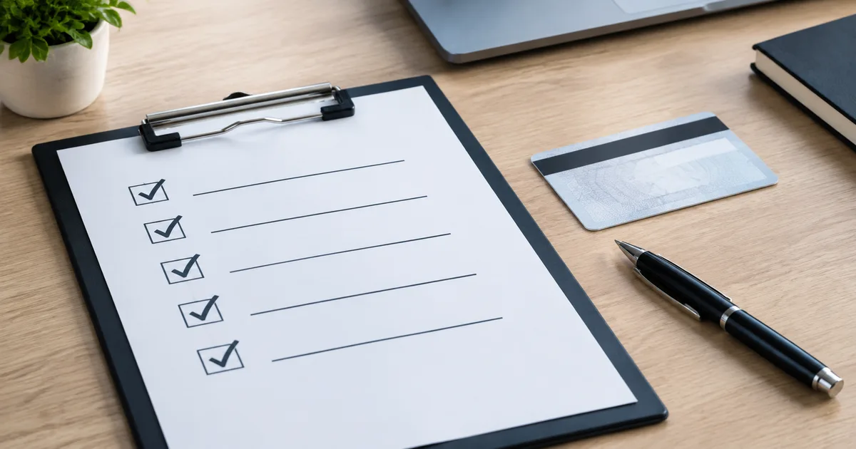 Formulario de registro de cliente en pantalla con lista de verificación