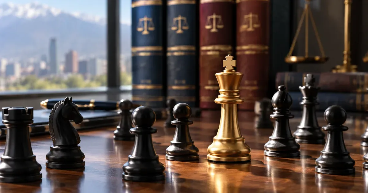 Estantería con tratados de derecho y un libro abierto con marcadores