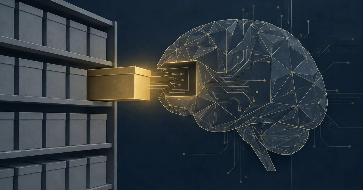 AI-generated image: golden module fitting into a stylised brain
