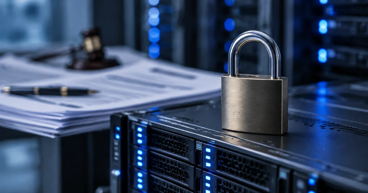 Servidor de datos con un candado digital