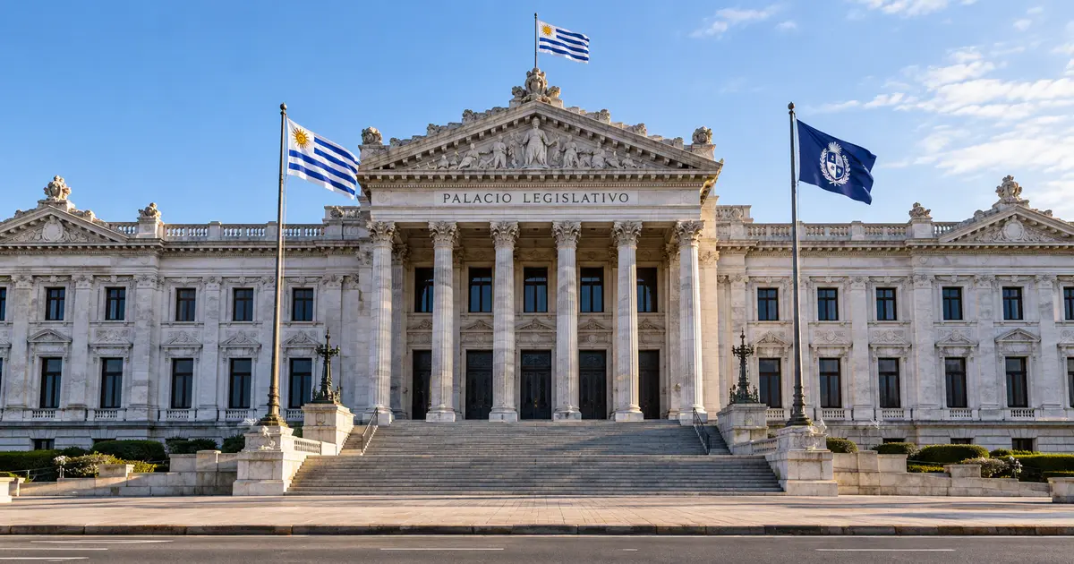 Palacio Legislativo de Uruguay visto desde la plaza